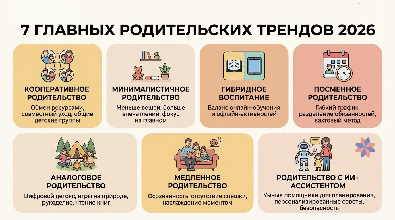 7 современных родительских практик на инфографике